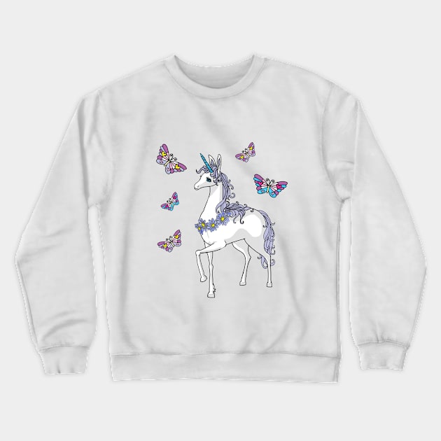 Cute Unicorn Crewneck Sweatshirt by Astrablink7